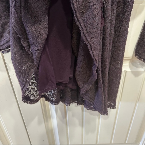 NWT Women’s Free People Snug Bug Wool Blend Faux Wrap Casual Plum Dress Medium - Picture 11 of 13